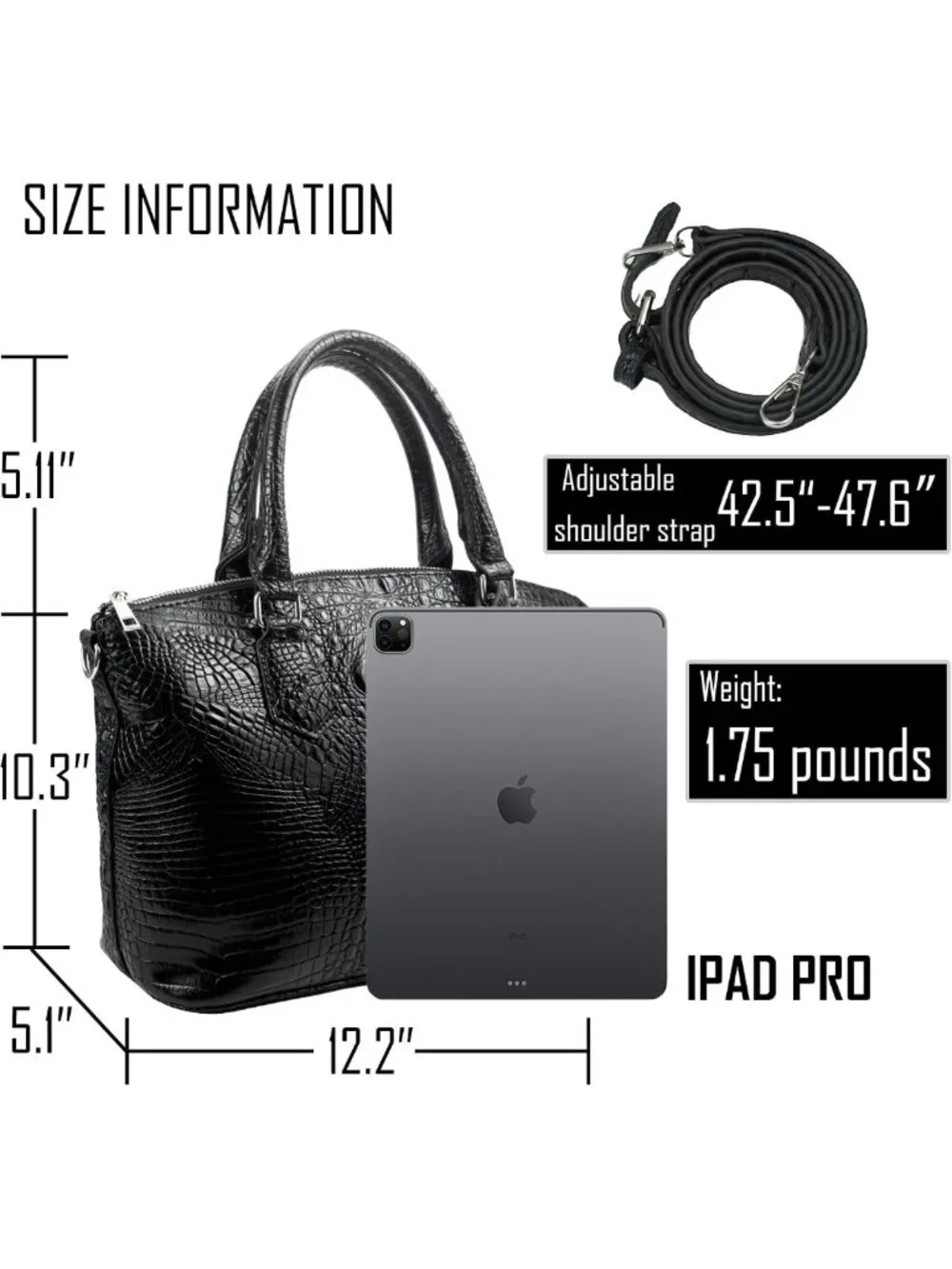 Stylish Crocodile Handbag for Women | Chic Satchel Purse with Shoulder Strap